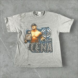 Vintage John Cena Shirt Boy Large Grey Y2K Wrestling 2000s 02 Chain Gang Soldier